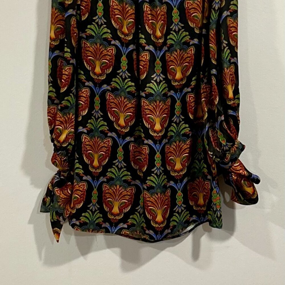 NWT Farm Rio black boho panther lenzing™ ecovero™ viscose mini dress Size M - Picture 5 of 10